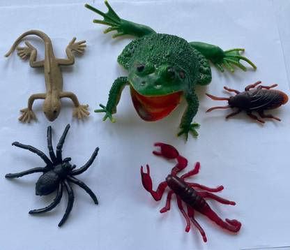 Vedy Rubber Frog Cockroach Scorpion Spider Lizard gang set