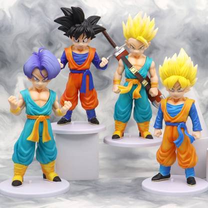 DECOR SPIRIT DBZ 20cm Super Saiyan Gotan and Trunks 4 Pcs Standing Action Figure For Decor