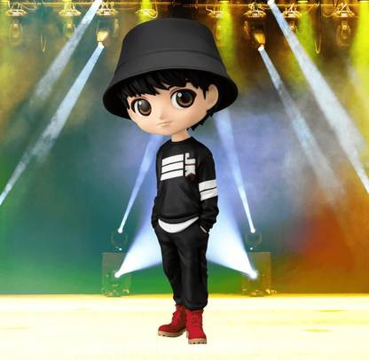 Mubco BTS Jung Kook Tiny Tan Mic Drop Action Figure Collectible Model Toys Gift | 15cm