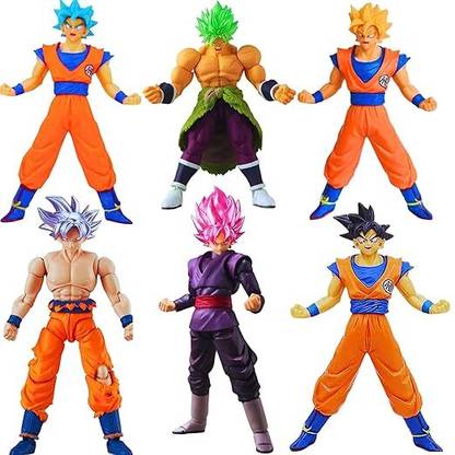 Mallexo Goku Action Figures Set 6PCs Dragon Ball Z Toys for Kids Anime Toy Set-15CM
