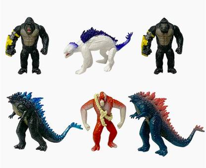 FOZZO-SK G x K New Empire 6 Mini Godzilla Kong Toy Models Monsters Movie Action Figures