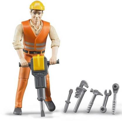 Bruder Construction Worker with Tools and Accessories