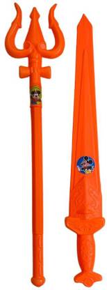 Prapti Mart Plastic Shiv Trishul Sword Toys for Kids Weapon Role Play Toy/Action Figure Toy