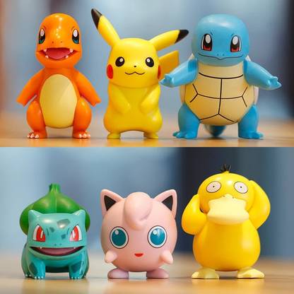 रेयरगेट्स Pokemon Toy Set, Pokemon Collectible, Pikachu Cartoon Figure, Unique Toy-6 pcs