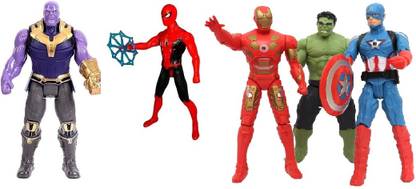 HappyBive Avengers Toys For Kids|Set of 5 Twist & Move Super Hero Action Figure Play Set02
