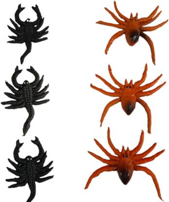 S Mark Fake Tiny Rubber Small scorpion And Spider Prank For Kids (6pcs)