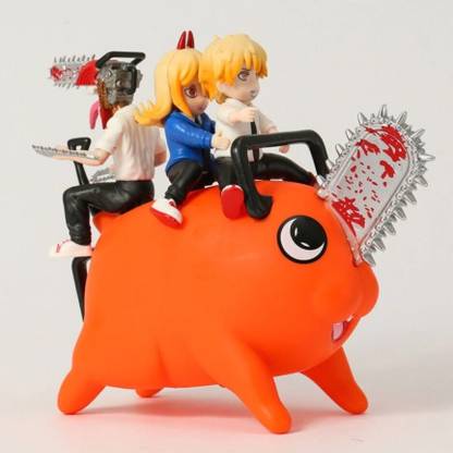 Lil Tara Amazing Denzi Riding Pochita Figurine Set| The ChainSaw Man Figurines