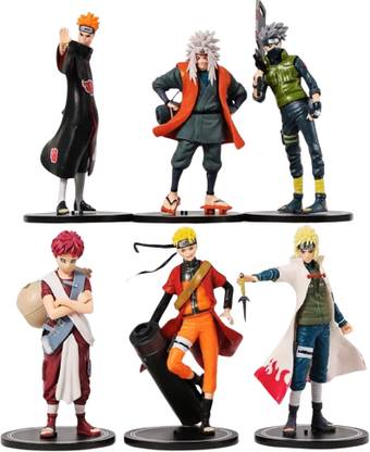 Mallexo Naruto Action Figures Set of 6Pcs Big Size Anime Toy Naruto Table Figurines 19cm