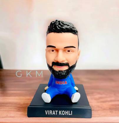 GKM Cricketer Virat Kohli action figure bobblehead with mobile holder for cars