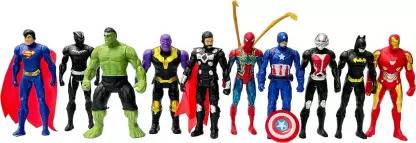 Just craft Super Hero Action Figure Toy Set of 10 Action Figure Toys (Multicolor)