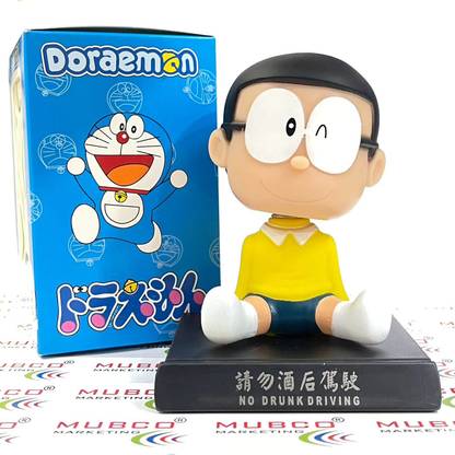 Mubco Doraemon Nobita Bobble Head Figure Car Dashboard Decorations Phone Holder Toys