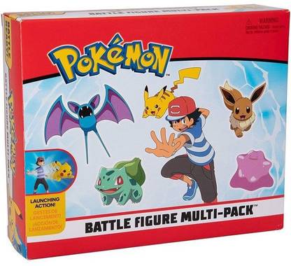 Jazwares Pokemon Battle Figure Multi Pack Set with Launching Action Includes 6 Pieces