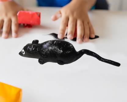 Dhinchak 1 Mini Mouse Figure Toy Stick on Wall,Floor or Door -Chipku Figure Toy for prank Slime Rat Gag Toy
