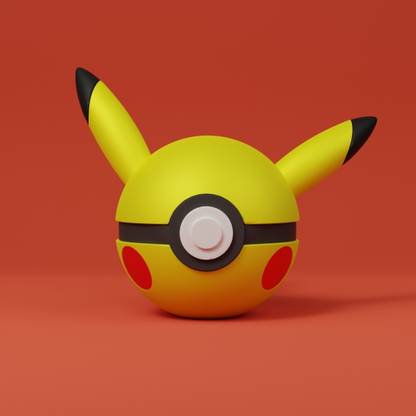 Yup That 3D Guy PIKACHU THEMED POKEBALL