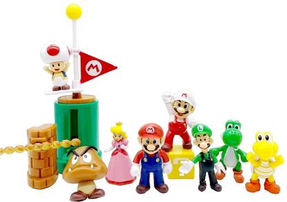 RVM Toys Set of 6 Mario Brothers Action Figure 6-7 cm Toy for Collectible Table Toy