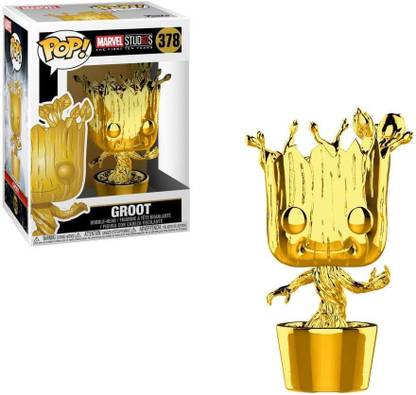 Funko Pop Marvel: Marvel Studios 10 - Groot (Gold Chrome) Collectible Figure, Multicol