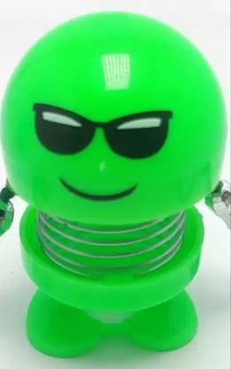 SANNO WORLD Green Smiley Spring Doll, Cute Emoji Bobble Head Dolls. Emoticon Figure