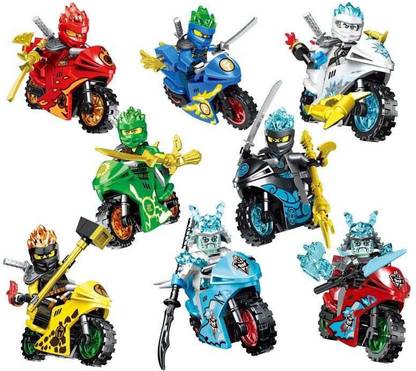 FOZZO-SK New NINJAGO Ninja Hero Chase 8 Legoing Mini Action Figures Tiny Toys Blocks