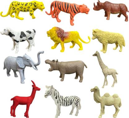 ALTOYS Jungle Animal toys set for kids - Educational mini animal toys rubber (12 Pcs)