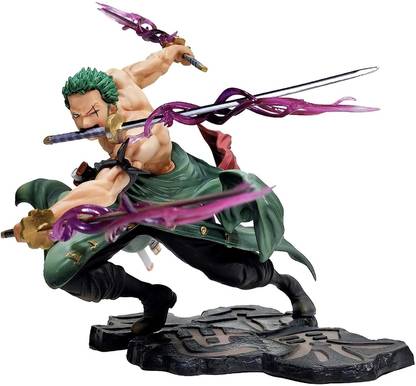Quirkmall Roronoa Zoro Figure,Anime Figure Sauron Three Swords Zoro Statue