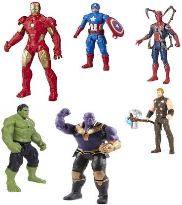 टॉयपोरियम Avengers Toys For Kids|Set of 5 Twist & Move Super Hero Action Figure Play Set27