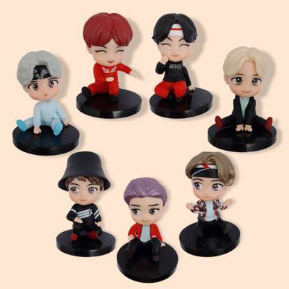 GT Gala Time Set of 7 BTS Action Figures Merchandise Showpiece for BTS Army Kpop Lover Toys