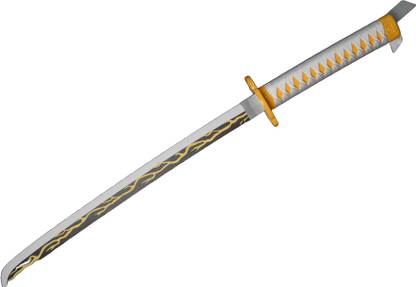 OFFO Demon Slayer Zenitsu Wooden Katana – 75cm Medium-Size Anime Sword for Cosplay