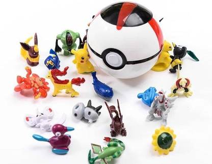 FOZZO-SK New Pokemon Combo Pack of 24 Tiny Toys Figures And One Poke Ball