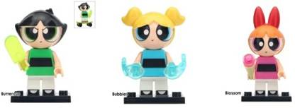 Baka Bubbles, Blossom, Buttercup Powerpuff girls minifigure building blocks