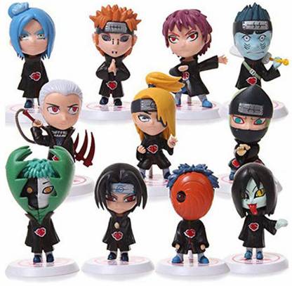 RVM Toys Set of 11 Naruto Akatsuki Anime Figures 6-8 cm Toy for Car Dashboard Study Table