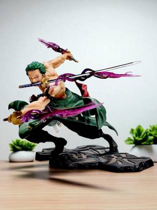 SSAppliances One Piece Zoro Action Figure | 3-Sword Style Battle Pose | Roronoa Zoro Anime