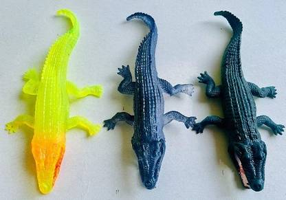 Tik C Rubber Alligator/Crocodile Toys, Set of 3, Colours