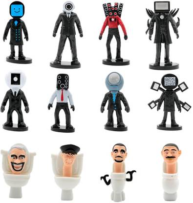 toypapa skibidi toilet toy 12 pcs set Titan TV Man, Cameraman, Speaker Man scary toys