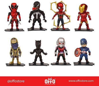 OFFO Marvel's Avengers Set of 8 Collectibles for home decor office desk & study table