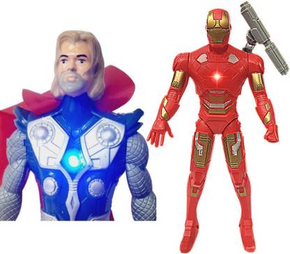 Kart In Box Thor & Iron Man 2-in-1 Action Figures | Hammer Toy Set