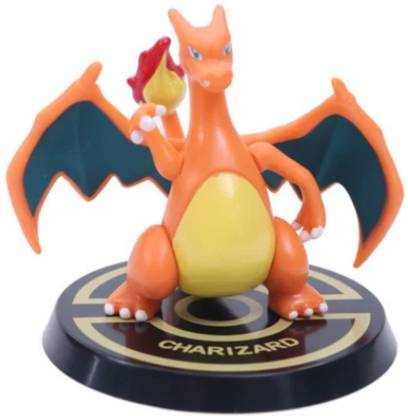 funfob Pokemon Pikachu Action figure toy height 7-8cm (Poke Orange Round Stand)