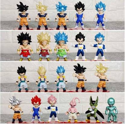 Thrifx Premium Goku Action Figures Set of 21 Pcs Size 6-7 Cm Goku Toys For Decoration