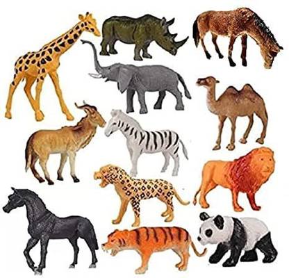 BHARJA Big Size Animal Toy Figure Heavy realisitic 15 cm Large Set of 6 for Kids