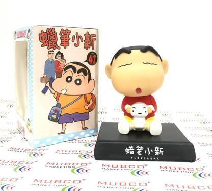 Mubco Crayon Shinchan Bobble Head Shaking Figure Doll Car Dashboard Phone Holder Toys