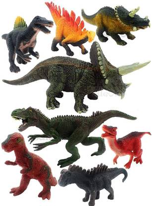 manish Pack of Medium Large Sized Wild Animal Dinosaur Rubber Play Toy