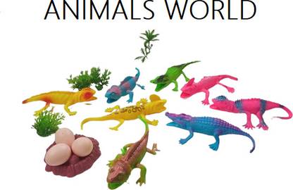 Bestie Toys Lizard Animal Figurines, Heated Discolored, Elastic and Realistic Reptile Brand