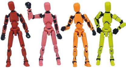 Apsara Gifts Pack of 4 - Dummy 13 Action Figure Articulated 3D Printed Robot