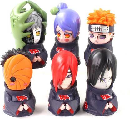 RVM Toys Set of 6 Naruto Akatsuki Anime Figures 9-10 cm Toy for Car Dashboard Study Table
