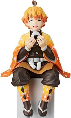 DECOR SPIRIT 15cm Zenitsu Sitting Eating Action Figure | Demon Slayer Figure For Anime Decor