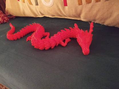 3Dreams4U 3D Printed Single Flexi Chinese Dragon/Home Decor/Display Toy (RED)