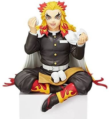 funfob Demon Slayer Kyojuro Rengoku Action Figure Perching |Height 15CM| Kyojuro Eating
