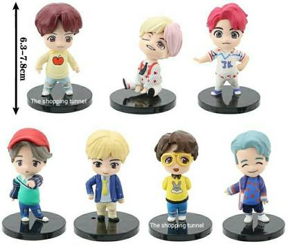 The shopping tunnel BTS Tiny Tan Cute smiling blue doll (set of 7)
