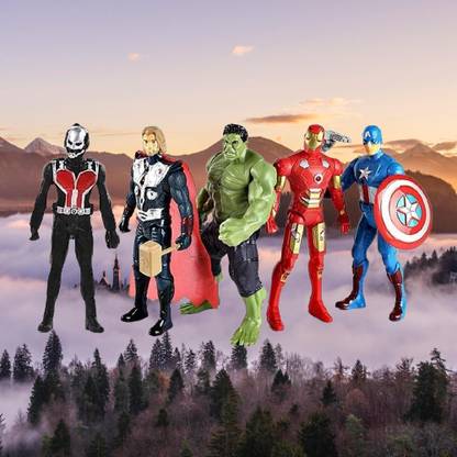 Toyporium Avengers Toys|Set of 5 Twist And Move Super Hero Action Figure For Kids|A02