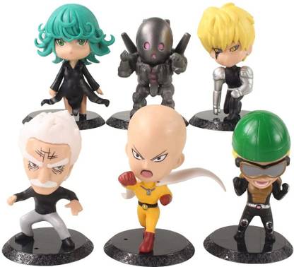 RVM Toys Set of 6 One Punch Man Anime Figures 9-11cm Toy Car Dashboard Study Table Toy