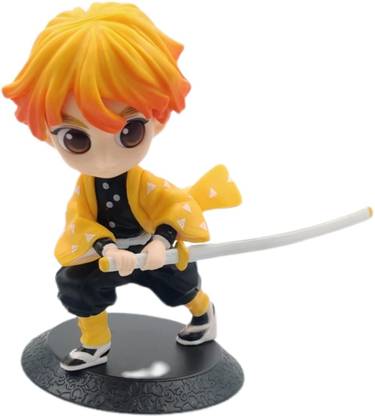 AweStuffs Zenitsu Demon Slayer Action Figure Cute Limited Edition for Car, Desk & Table